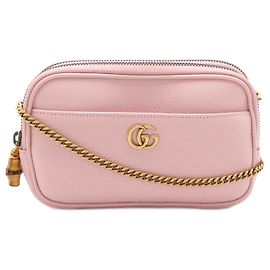Gucci GG Marmont Pink Leather Shoulder Bag Pink