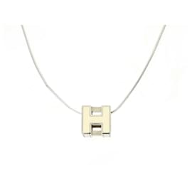 Hermès-Hermes Cage d'Ache H Cube Necklace Choker-White