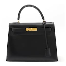 Hermès-Hermes Kelly 28 Handbag-Black
