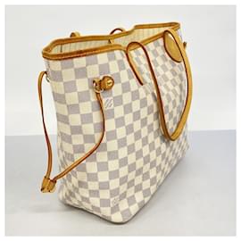 Louis Vuitton-Louis Vuitton Damier Azur Neverfull MM Tote Bag-White