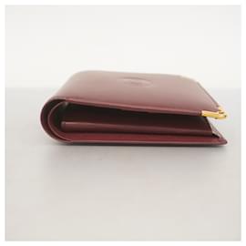 Cartier-Cartier Bordeaux Leather Bi-Fold Wallet-Dark red