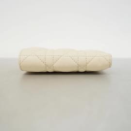 Christian Dior-Christian Dior Wallet Cannage Calodalia in White-White