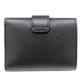 Céline-Celine Tri-Fold Wallet in Black Calfskin-Black