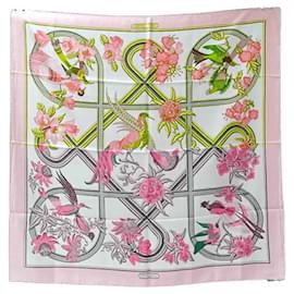 Hermès-Hermes Pink Silk Scarf-Pink