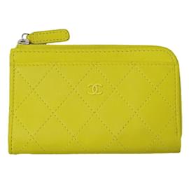 Chanel-Chanel Yellow Leather Coin Purse-Yellow