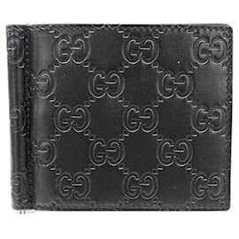 Gucci-Clip de dinheiro em couro preto Gucci-Preto