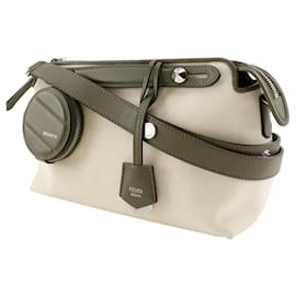 Fendi-Fendi By The Way Medium Canvas Leather Bag-Brown,Beige