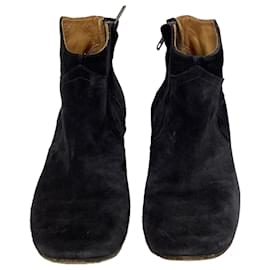 Isabel Marant- Isabel Marant Dicker Western Boots in Black Suede-Black