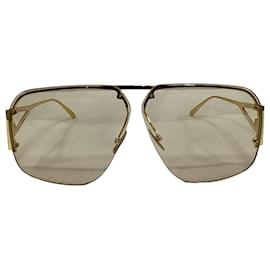 Bottega Veneta- Bottega Veneta BV1065S Aviator Sunglasses in Gold Metal-Golden,Metallic