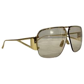 Bottega Veneta- Bottega Veneta BV1065S Aviator Sunglasses in Gold Metal-Golden,Metallic