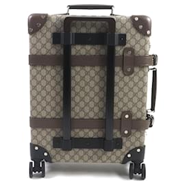 Gucci-Mala de couro PVC Gucci Globe Trotter GG-Marrom,Bege