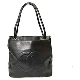 Chanel-Chanel Caviar Leather Tote Bag Black-Black