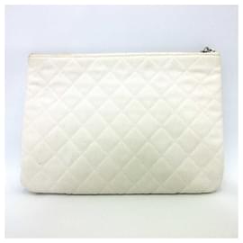 Chanel-Chanel Canvas Clutch Bag Multicolor-White