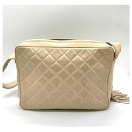 Chanel-Chanel Lambskin Matelasse Shoulder Bag Beige-Brown,Beige