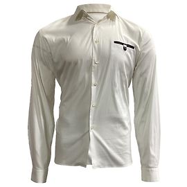 Camisa Prada com botões em algodão branco Branco Cru