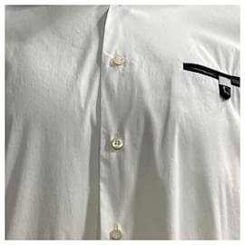 Prada-Prada Button Up Shirt in White Cotton-White,Cream