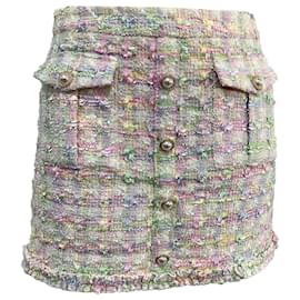 LoveShackFancy- Loveshackfancy Tweed Mini Skirt in Multicolor Polyester-Multiple colors