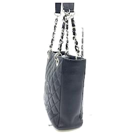 Chanel-Chanel Caviar Skin Chain Tote Bag-Black