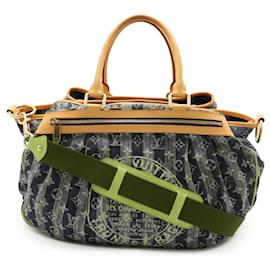 Louis Vuitton-Louis Vuitton Monogram Denim Cabas Raye GM Tote Bag-Blue