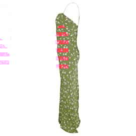 Autre Marque-Rotate Birger Christensen Floral-Print Satin Maxi Dress in Red Viscose-Other,Python print