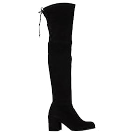 Stuart Weitzman- Stuart Weitzman Flareland Knee-High Boots in Black Suede-Black