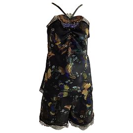 Conjunto de top e shorts em seda multicolorida Lanvin Butterfly Multicor