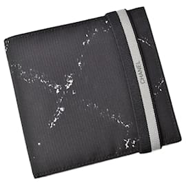 Chanel-Chanel Nylon Men's Wallet Black-Brown