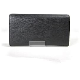 Gucci-Carteira longa de couro Gucci com bolso para moedas 598206-Preto