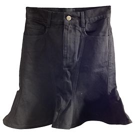 Saia mini de denim plissada preta em algodão da Marc Jacobs Preto