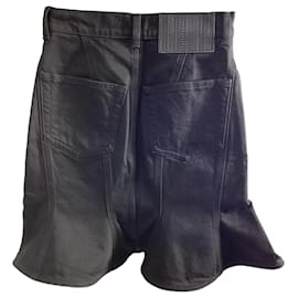 Marc Jacobs-Marc Jacobs Fluted Denim Mini Skirt in Black Cotton-Black