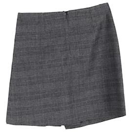 Maje- Maje Plaid Pleated Mini Skirt in Grey Wool-Grey