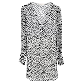 Maje- Maje Ribane Zebra Print Mini Dress in Black and White Viscose-Other,Python print