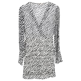 Maje- Maje Ribane Zebra Print Mini Dress in Black and White Viscose-Other,Python print