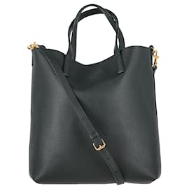 Saint Laurent- Saint Laurent Toy Shopping Tote Bag in Dark Green Leather-Green