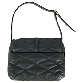 Saint Laurent-Saint Laurent Le 57 Flap YSL Shoulder Bag in Green Quilted Leather-Green