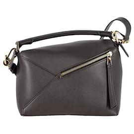 Loewe- Loewe Large Puzzle Top Handle Bag in Black Calfskin Leather-Black