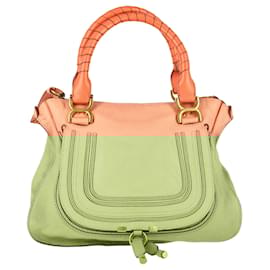 Chloé- Chloé Medium Marcie Handbag in Peach Calf Leather-Peach