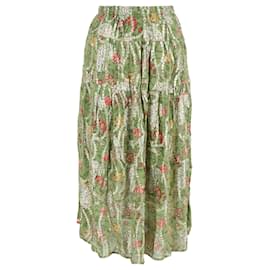 Ba&Sh- Ba&Sh Raya Floral Printed Midi Skirt in Multicolor Viscose-Multiple colors