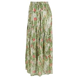 Ba&Sh- Ba&Sh Raya Floral Printed Midi Skirt in Multicolor Viscose-Multiple colors