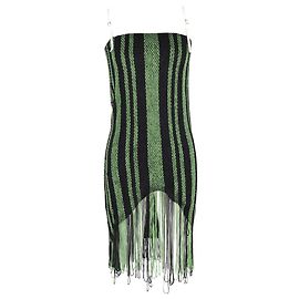 Robe midi tricotée Jw Anderson en polyamide vert et noir Vert