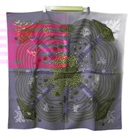 Hermès-Hermes Carré 90 Chemains de Corail Scarf-Pink