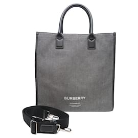 Burberry-Burberry Canvas Men's Tote Bag-Brown