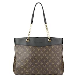 Louis Vuitton-Louis Vuitton Monogram Pallas Shopper Tote Bag-Black,Monogram