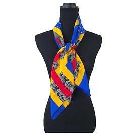 Givenchy foulard in seta anni '70 Blu Multicolore