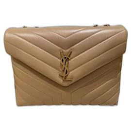 Yves Saint Laurent Lou Lou Sac Beige en Agneau Beige