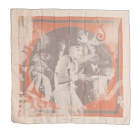 Hermès-Hermès 2007 Square Scarf 90 Josephine Baker Dance Pink Silk Scarf Hermes-Pink