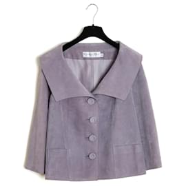 Christian Dior-Christian Dior 2000 Lilac Suede Jacket FR38 John Galliano UK10 US8-Purple