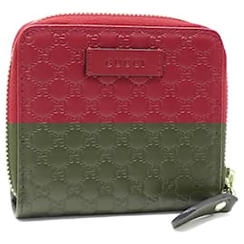 Gucci-Gucci Bi-fold Wallet in Red Leather-Red