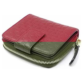 Gucci-Gucci Bi-fold Wallet in Red Leather-Red
