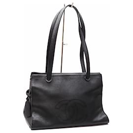 Chanel-Chanel Black Grained Calfskin Tote Bag-Black